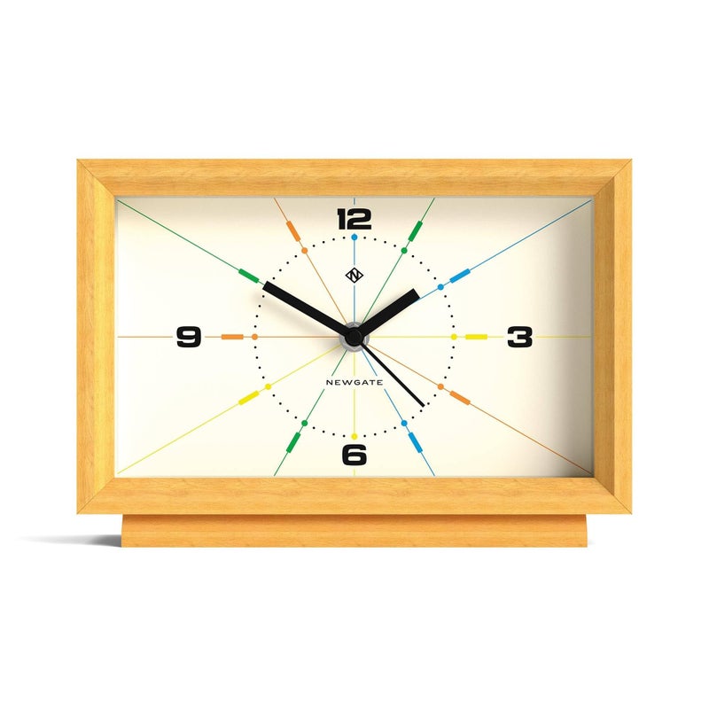 NEWGATEÂ® Hollywood Desk Clock | Contemporary Rectangular Design | Solid Wood | Pale Oak Finish | Mid Century Style for Desk, Table top, Shelf or Bedside - Image 1